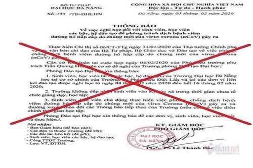 Đà Nẵng truy tìm người tung văn bản dấu đỏ cho SV nghỉ học tiếp
