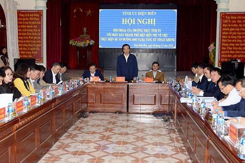 Thường trực Tỉnh ủy đối thoại với nhân dân về thực hiện Dự án Đường 60m và Hạ tầng kỹ thuật khung