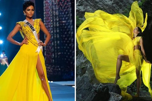 H'Hen Niê tái hiện khoảnh khắc tung váy lịch sử tại Miss Universe ở Sơn Đoòng