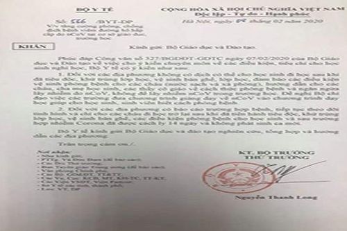 Các địa phương không có dịch có thể cho học sinh đi học trở lại