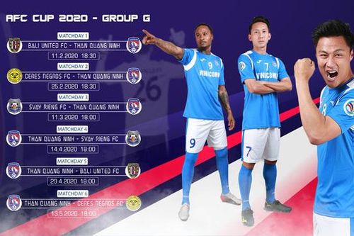 Lịch thi đấu AFC Cup 2020 của Than Quảng Ninh