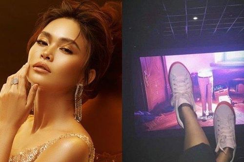 Lời trần tình của Á hậu Mâu Thủy khi bị chỉ trích 'kém duyên' gác chân lên ghế trong rạp chiếu phim