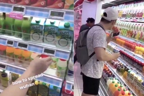 Thanh niên bị chỉ trích vì uống thử nước ở siêu thị giữa dịch corona