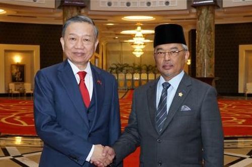 Đại tướng Tô Lâm yết kiến Quốc vương Malaysia Abdullah Sultan Ahmad Shah