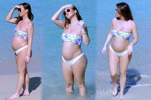 Hậu tiết lộ cha của con, Lauryn Goodman tự tin khoe bụng bầu với bikini