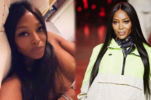 'Báo đen' Naomi Campbell đăng ảnh selfie lộ cả ngực trần tuổi 50