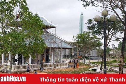 Trên công trình xây dựng Nhà bia ghi danh liệt sĩ quê Thanh Hóa hi sinh trong kháng chiến tại Quảng Nam