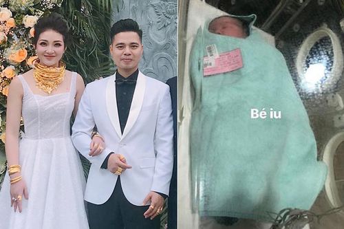 'Cô dâu 200 cây vàng' vừa sinh con đầu lòng, chân dung 'em bé vàng của năm' cũng được hé lộ