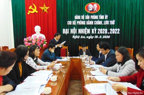 Đại hội Chi bộ Phòng Hành chính - Lưu trữ, Đảng bộ Văn phòng Tỉnh ủy nhiệm kỳ 2020 - 2022