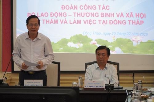 Bộ trưởng Bộ Lao động - Thương binh và Xã hội Đào Ngọc Dung thăm và làm việc tại tỉnh Đồng Tháp