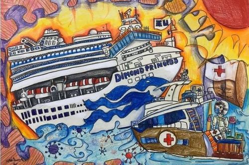 Bé gái 10 tuổi vẽ tranh phòng chống dịch Covid-19 gây 'sốt' cộng đồng mạng