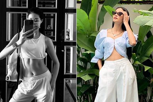 Khánh Vân khoe cơ bụng sexy, Hoàng Thùy không kém cạnh với áo hở bạo