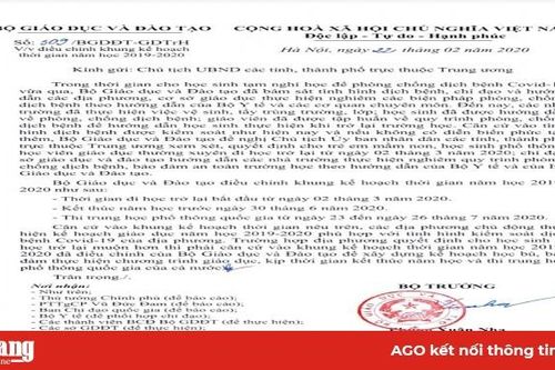Điều chỉnh khung kế hoạch thời gian năm học 2019-2020