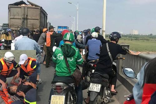 Cứu nam thanh niên rơi từ cầu Vĩnh Tuy xuống sông Hồng