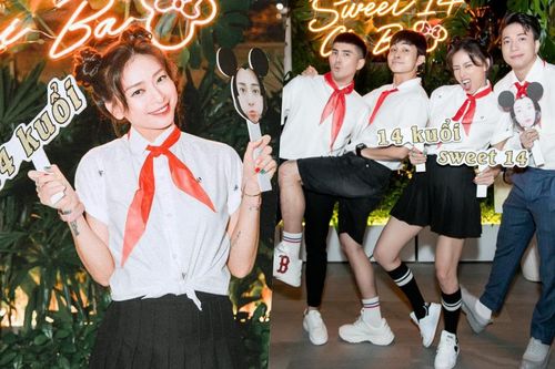 Diện đồ học sinh 'quẩy' sinh nhật Ngô Thanh Vân, Jun Phạm - Xuân Lan bị cô lao công nhắc nhở 'về lo học đi'
