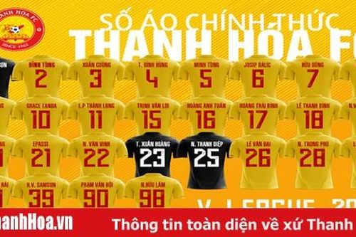 CLB Thanh Hóa hoàn tất danh sách cầu thủ, chốt số áo đăng ký thi đấu V.League 2020