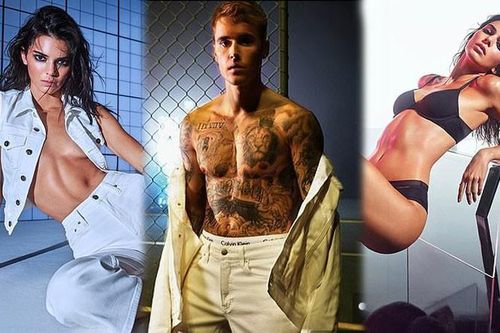 Vắng bà xã, Justin Bieber cùng Kendall Jenner cởi đồ đóng quảng cáo nội y