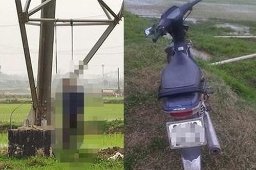 Người đàn ông treo cổ trên cột điện 500KV giữa cánh đồng