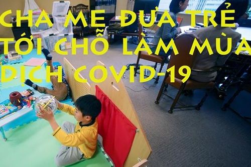 Cha mẹ Nhật Bản đưa con tới chỗ làm giữa mùa dịch COVID-19