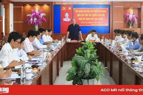 Chủ tịch UBND tỉnh Nguyễn Thanh Bình: Kiểm tra công tác chuẩn bị Đại hội Đảng các cấp tại TP. Long Xuyên