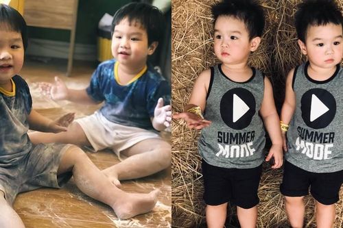 Cặp song sinh 'nam thần' của diễn viên Baggio và Quỳnh Trâm
