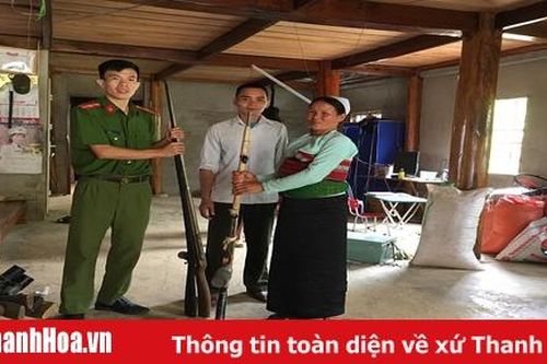 Công an huyện Bá Thước vận động thu hồi 157 khẩu súng tự chế