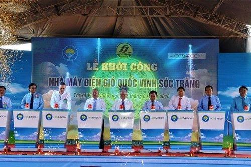Khởi công nhà máy điện gió ở Sóc Trăng