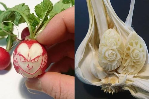 Độc đáo 'tác phẩm nghệ thuật' từ rau củ quả của đầu bếp Nhật Bản
