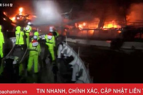 2 lao động Hà Tĩnh mất tích trong vụ cháy tàu cá trên biển Hàn Quốc