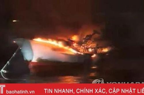 Sở LĐ-TB&XH Hà Tĩnh liên hệ đơn vị liên quan, thúc đẩy tìm kiếm lao động mất tích trên tàu cá bị cháy