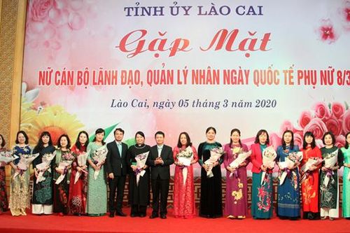 Tỉnh ủy gặp mặt nữ cán bộ lãnh đạo, quản lý nhân ngày Quốc tế phụ nữ 8/3