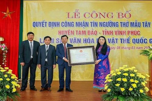 Tín ngưỡng thờ Mẫu Tây Thiên được công nhận là di sản văn hóa phi vật thể quốc gia