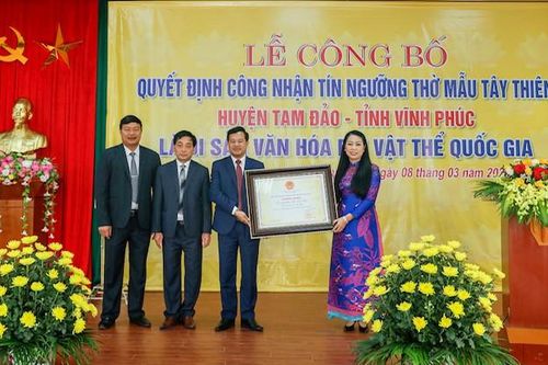 Tín ngưỡng thờ Quốc Mẫu Tây Thiên được công nhận Di sản phi vật thể
