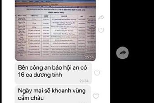 Danh sách người có kết quả dương tính COVID-19 tại Hội An là không đúng