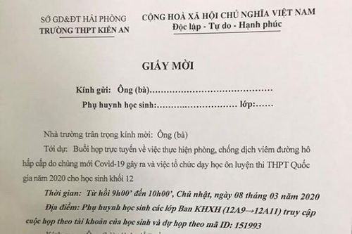 Nghỉ học dài hạn vì dịch COVID-19, nhà trường quyết định tổ chức... họp phụ huynh online