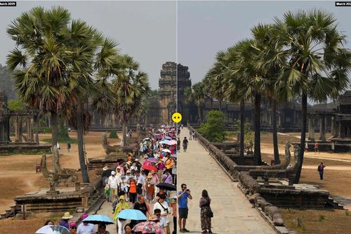 Hình ảnh các điểm du lịch nổi tiếng châu Á trước và sau khi dịch Covid-19 lan rộng