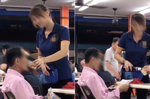 Nhân viên tiếp thị 'dâng bia tận miệng' cho khách gây tranh cãi