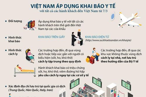 Tất cả hành khách đến Việt Nam phải khai báo y tế