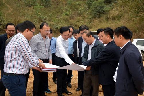 Bí thư Tỉnh ủy Trần Văn Sơn kiểm tra tiến độ Dự án đường Na Sang - Huổi Lóng
