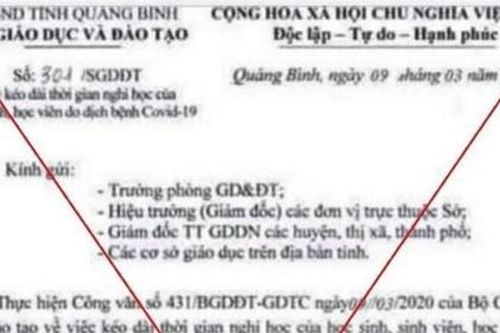 Xuất hiện nhiều văn bản giả mạo với nội dung cho học sinh nghỉ học đến hết tháng 3