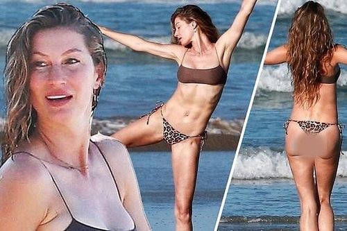 'Chân dài' đắt giá Gisele Bundchen mặc bikini nhảy múa trên biển
