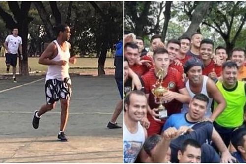 Ronaldinho ghi 5 bàn và vô địch trong tù, nhận phần thưởng là một... con lợn