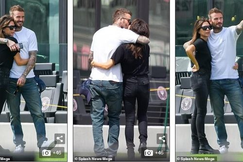 Vợ chồng Beckham dẫn con đi đá bóng giữa mùa dịch, ôm hôn đắm đuối