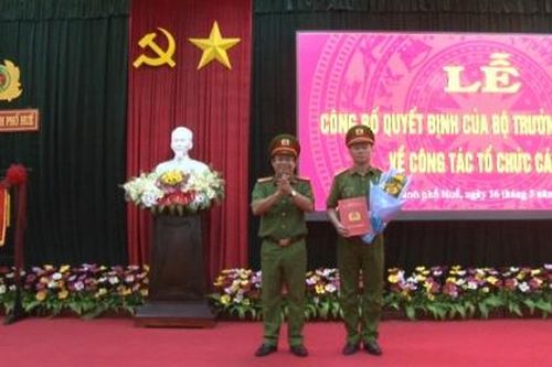 Thừa Thiên Huế: Bổ nhiệm Trưởng Công an thành phố Huế