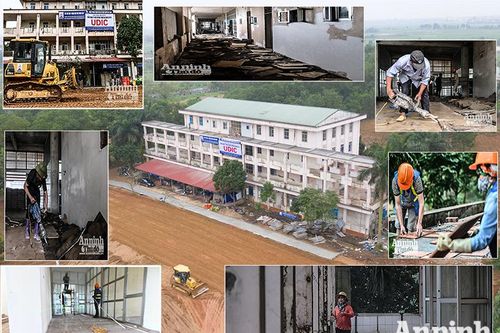 Cận cảnh khu bệnh viện đang được cải tạo thành nơi điều trị bệnh nhân Covid -19 ở Hà Nội