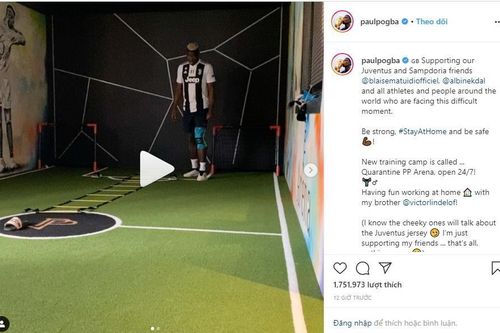 Paul Pogba mặc áo Juventus gửi thông điệp chống dịch COVID-19