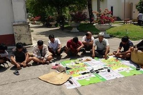 Trường gà và lắc tài xỉu 'di động' trong vườn cao su