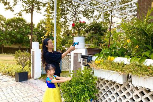 Vườn cây trong biệt thự 200 m2 của Trịnh Kim Chi