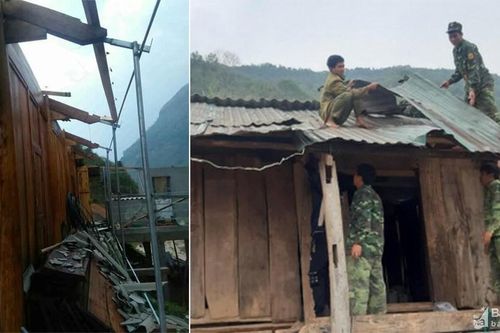 Mưa đá, lốc xoáy tại huyện biên giới Nghệ An làm hàng chục ngôi nhà tốc mái