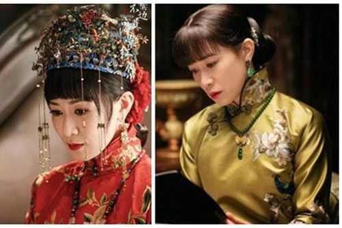 Xa Thi Mạn duyên dáng diện váy cưới đỏ rực, lộ nét mặt u sầu vì không có chú rể